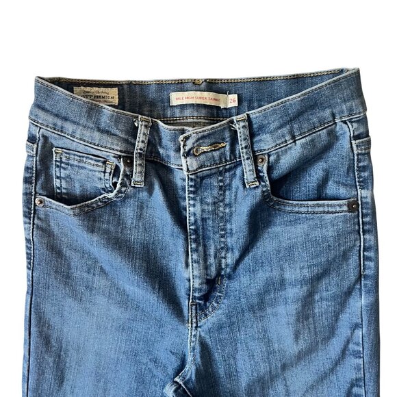 Levis Premium 720 Mile High Super Skinny Jeans Size 26 Medium Wash Womens Denim - Picture 5 of 16
